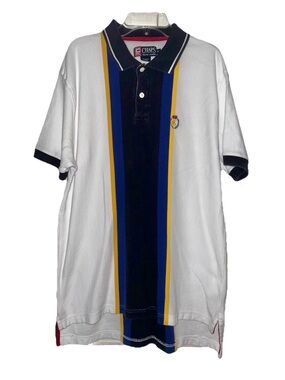 Vintage 90s Chaps Ralph Lauren Color Block Rugby Vertical Stripe Multicolor Polo